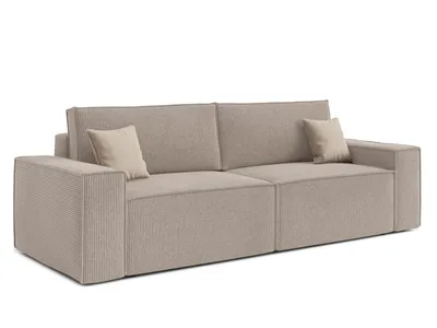 Produktbild von AX LIVING Cord Sofa Talaton 248 cm Schlafsofa Beige Kissen Bettkasten