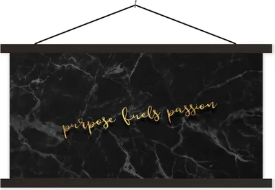 Produktbild von MuchoWow® Textilposter Zitate - Motivation - Gold - Marmor 90x45 cm mit schwarzem Rahmen - Klemmleisten