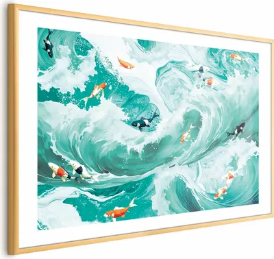 Produktbild von Posterpapier Poster - Fish and Waves 60x40 cm Tiere g-C-10142-ao-a