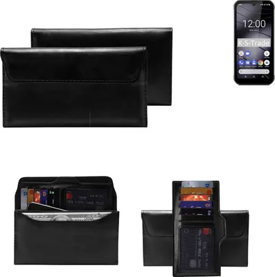 Produktbild von K-S-Trade Handy Hülle kompatibel mit Gigaset GX290 Schutz Hülle Tasche Schutz Case Handytasche Kunstleder schwarz, 1x