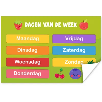 Produktbild von MuchoWow® Poster Kindergarten - Bildung - Woche - Jungen - Mädchen - Kinder - Kinder 90x60 cm - Schlafzimmer