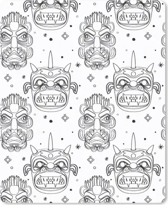 Produktbild von MuchoWow® Mauspad Mousepad Masken - Inka - Gemustert - Schwarz und Weiß 30x40 cm - Mousepads - Maus Mat - Pad - Mausunterlage - Mausmatten
