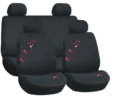 Productafbeelding van GLAMOR Auto Zitkussen, set voor voor- en achterbank, universeel, zwart