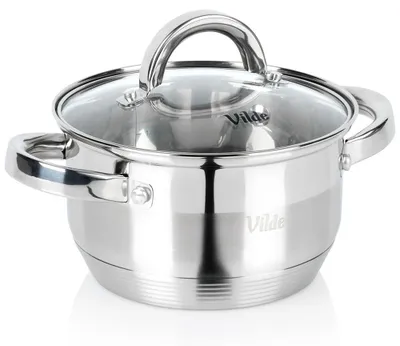 Produktbild von Vilde | Kochtopf Induktion 1,75 L mit Glasdeckel - Edelstahl - Spülmaschinenfest - Ø 16 cm - INOXCELLENT
