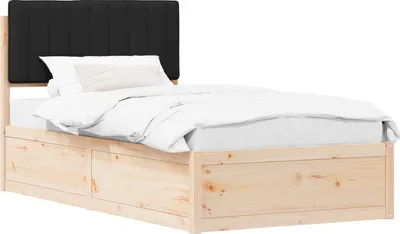 Obrázok produktu pre Rám postele s čalúneným čelom Čierna 100 x 200 cm