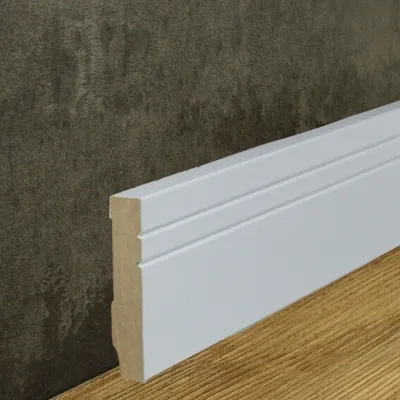 Produktbild von Sockelleiste MDF 16 x 80 x 2500 mm Weiß zum Kleben, Clipsen, Schrauben & Nageln MDF-Kern foliert Fußleiste by PROVISTON 2.5 Meter | 1 Stück