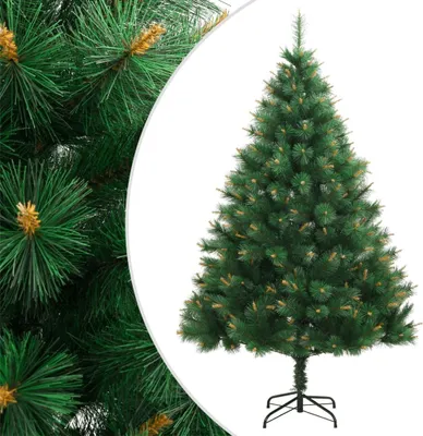 Image de Sapin de Noël artificiel à charnières avec support 240 cm