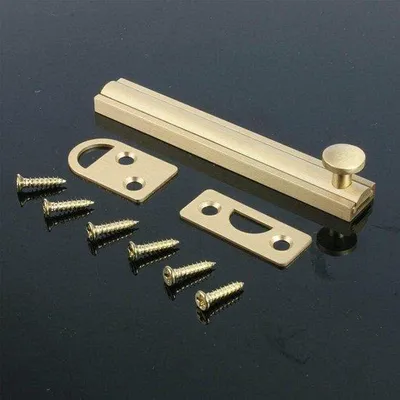 Immagine prodotto di Chiusura a bullone in ottone per porte interne e porte scorrevoli - Adatta per porte di bagni e garage - 153 mm x 15 mm, color argento