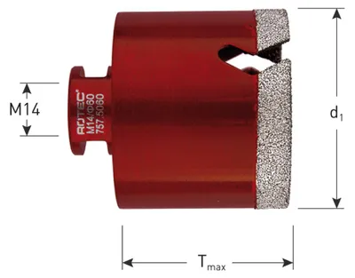 Productafbeelding van Rotec diamantboorkroon M14 ø75 PREMIUM