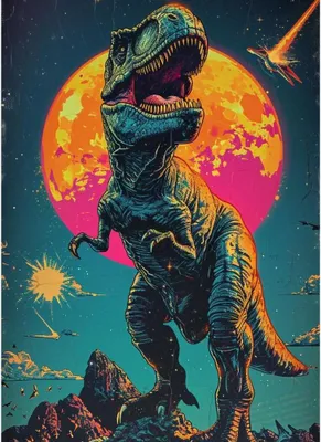 Produktbild von Malen nach Zahlen mit einem Rahmen Gemälde - T-Rex Epoche 40x50 cm