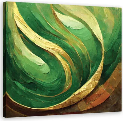 Produktbild von Leinwandbild Grün gemalte Abstraktion 30x30 Feeby Grün bild für die wand bereit zum aufhängen
