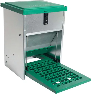 Produktbild von Feedomatic Futterautomat mit Trittklappe 20 kg Futtertrog für Hühner Puten Geflügel