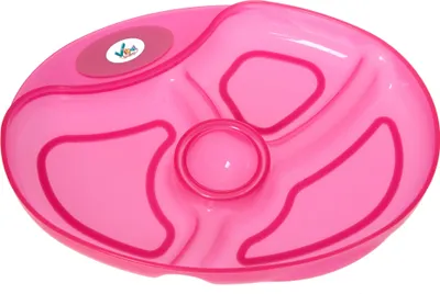 Produktbild von Esslernteller mit Unterteiler : pink Farbe: pink