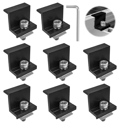 8er-Pack Z-Solarpanelhalter 30 mm, Aluminium, schwarz