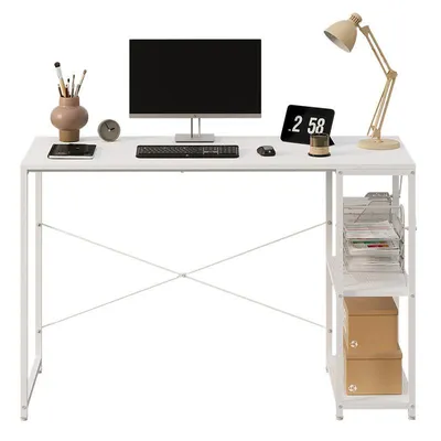 Immagine prodotto di Scrivania per computer tavolo loft bianco moderno elegante con ripiani industriale tavolo