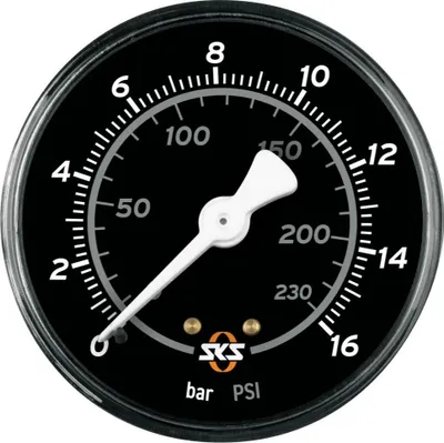 Produktbild von SKS Ersatzmanometer 63 mm, BAR, 16 bar/230 psi, für Rennkompressor Standpumpe...