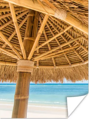 Produktbild von MuchoWow® Poster Sonnenschirm - Strand - Meer - Tropisch 120x160 cm - Wandbilder