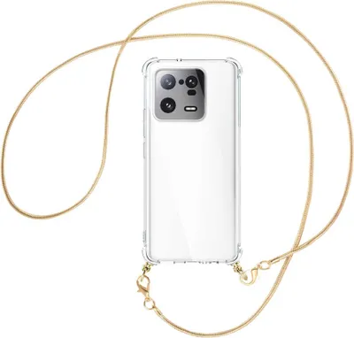 Produktbild von Handykette Backcover-Schutzhülle mit Band (Metall goldfarben) für Xiaomi 13 Pro (6.73'') - goldfarbene Snake-Kette