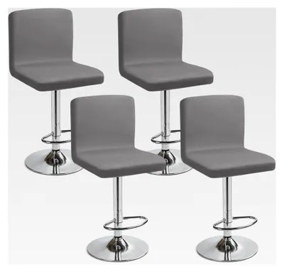 Produktbild von Barhockerbezüge, 4er Set Stretch-Stuhlbezüge für Bar und Esszimmer (Grau, 4er Set)