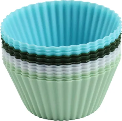 Produktbild von Große Muffinform Silikon, Antihaft Wiederverwendbar Silikon Backform, Cupcake Formen, Tief Muffinförmchen Muffinblech, Muffinför Ostern, Silikonform Für Heißluftfritteuse,12er-Pack