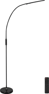 Produktbild von BELIANI Stehlampe LED Schwarz Metall und Kunststoff 200 cm Dimmbar Verstellbar mit Timer Fernbedienung Bogenform Langes Kabel mit Schalter Bogenlampe
