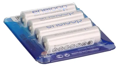 Image de Lot de 4 piles rechargeables eneloop Mignon AA Ni-MH 1,2 V / 1 900 mAh avec boîtier de rangement, noir