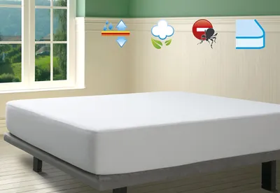 Obrázok produktu pre Ochranná podložka pod prikrývku a na matrac – 2 v 1 – Vodotesná a priedušná – Biela – 90 x 190/200 cm