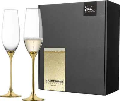 Produktbild von Eisch Champagner-Exklusiv Geschenkset Sektgläser gold im Geschenkkarton 2-tlg. / 180 ml