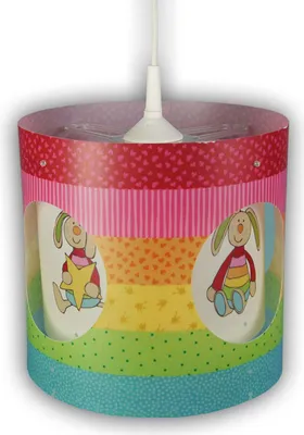 Zdjęcie produktu dla Dziecięca lampa wisząca z obrotowym abażurem Motyw królika Lampa sufitowa do pokoju dziecięcego