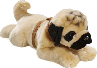 Produktbild von Carl Dick Mops - Bulldogge liegend mit Geschirr ca. 35cm 2954 Kuscheltier, Plüschtier, Stofftier