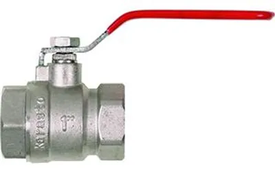 Image de Robinet à boisseau sphérique en laiton chromé, longueur du filetage 1/2''- 1/2''