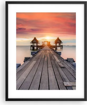 Produktbild von Gerahmtes Poster - Schwarzer Rahmen - Brücke Holz Spaziergang - 40x50 cm - Wand Bild - Wanddeko - Wandbilder - Kunstposter - Wandposter - Bilderrahmen - Bilder - Kunstdruck - P2BPA40x50-4916
