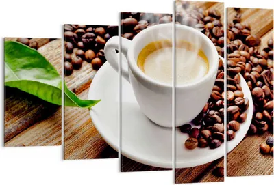 Produktbild von Bild auf Leinwand - Leinwandbild - Kaffee Tasse Espresso heiß - 150x100cm - Wand Bild - Wanddeko - Leinwanddruck - Bilder - Kunstdruck - Wanddekoration - Leinwand bilder - Wandkunst - EG150x100-2546