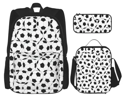 Produktbild von Rucksack-Set mit Fußballmuster und Brotdose