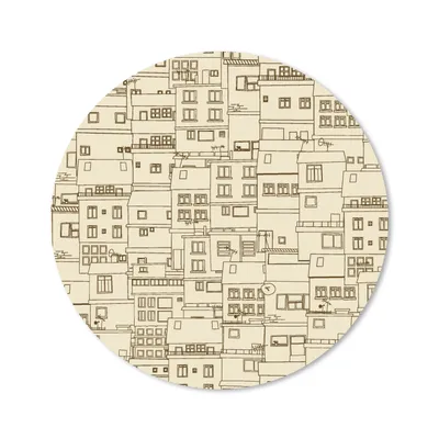 Produktbild von MuchoWow® Mauspad Mousepad Muster - Haus - Skyline 20x20 cm - Mousepads - Maus Mat - Pad - Mausunterlage - Schreibtischmatte