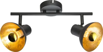 Produktbild von Globo Lighting LOTTE Strahler Metall schwarz, 2xE14 LED, 54001-2