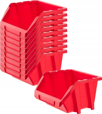 Obrázek produktu pro Dílenský stohovací box KADAX, malý třídicí box z PP plastu, otevřený úložný box v různých barvách