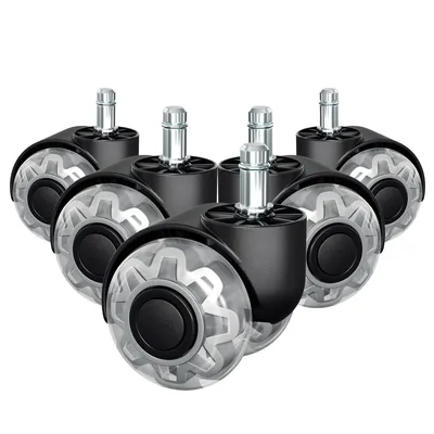 Produktbild von TolleTour Bürostuhlrollen 20x Stuhlrollen 11x22mm 360 Grad Drehung kratzerfrei für Bürostuhl Gaming-Stuhl