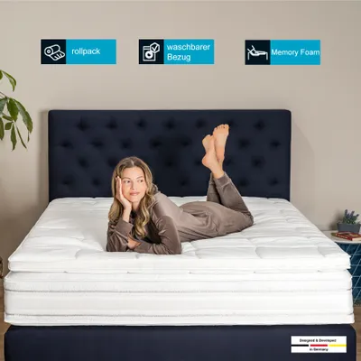 Produktbild von MARQA Premium Matratzen Topper 2.2 Visco Orthopädisch 7 cm für Boxspringbett, 160x200 cm