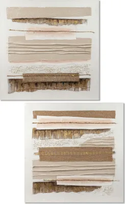 Produktbild von 2er Set Wandbilder auf Leinwand Streifen 80x80cm Formano WA