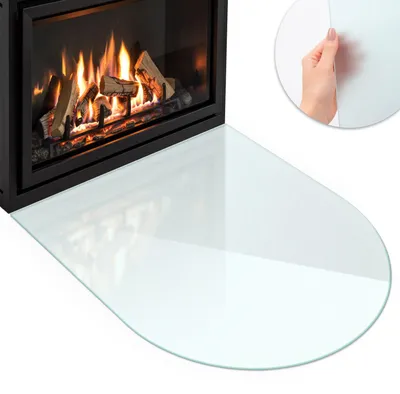 Obrázek produktu pro Skleněná podložka pod krbová kamna 80 x 70 cm – vzhled matného skla – tmavě šedá – ochrana proti jiskrám – tepelná ochrana – bezpečnostní sklo ESG – skleněná podložka pod krb – skleněná ochrana podlahy