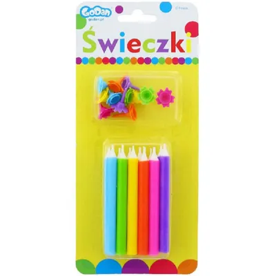 Zdjęcie produktu dla Świeczki urodzinowe Tęcza 8 cm 12 sztuk