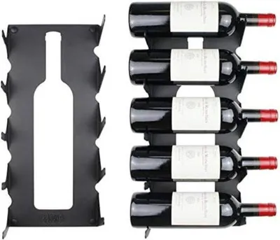 Produktbild von Schwarzes Metall-Weinregal Wandmontage