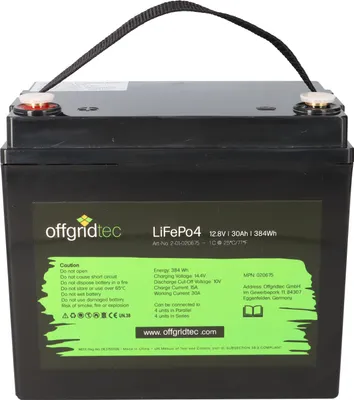 Image de Batterie Offgridtec LiFePO4 12 V 30 Ah - avec 0 % de TVA conformément au § 12 al. 3 de la loi allemande sur la TVA (UStG)