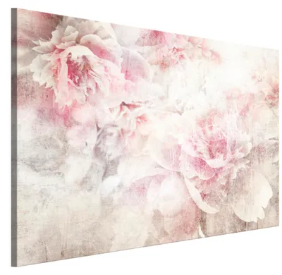 Produktbild von LUMASOUL Leinwand Bilder, Leinwandbild Blumen Motiv, Wandbilder Holzrahmen, Bilder 90x60cm Pfingstrosen Blumen 12