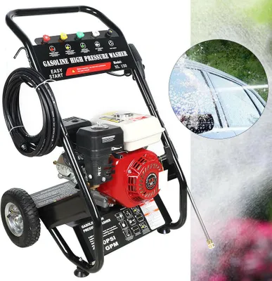 Obrázek produktu pro 6,5 HP vysokotlaký benzínový postřikovač Tlakový mycí stroj pro čištění ulic 190bar 3400RPM