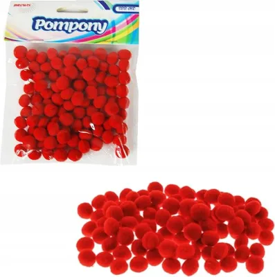 Immagine prodotto di Pompon rossi 10 mm 100 pezzi (scuola e cancelleria, creativi)