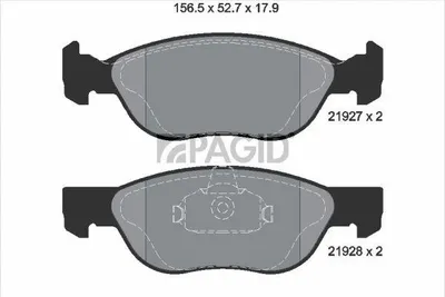Produktbild von PAGID Bremsbeläge Satz Vorne Bremsklötze für FIAT PUNTO (188) T1326N