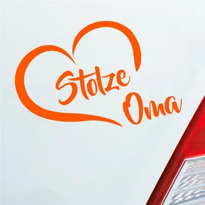 Produktbild von Auto Aufkleber Stolze Oma Liebe Herz Großmutter Enkel 14x10 cm Orange Sticker Heckscheibenaufkleber