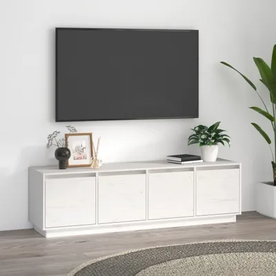 Zdjęcie produktu dla The Living Store szafka pod telewizor biała 156x37x45 cm lite drewno sosnowe